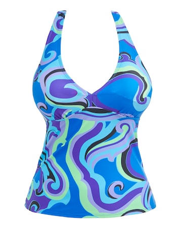 Swirl Mix And Match Halterneck Tankini Top