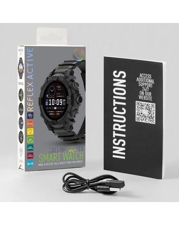 Reflex Active Series 38 Sports Calling Smart Watch - Black
