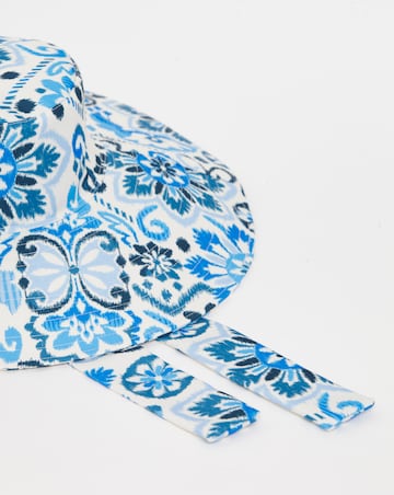 Printed Tie Detail Sun Hat