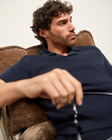 Folio Cotton Rich Revere Smart Interlock Polo- Navy