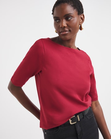 Slash Neck 3/4 Sleeve Top