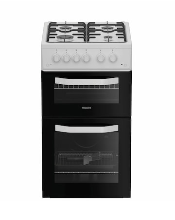 Hotpoint HTG5GCW 50cm Gas Twin Cooker - White + installation