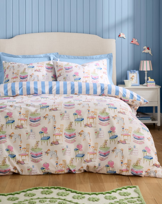 Cath Kidston Hackney Dogs Cotton Rich Duvet Cover Set