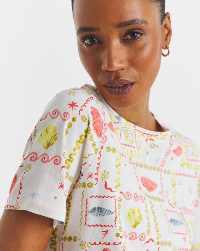 Printed Crew Neck Cotton T-Shirt