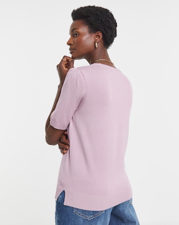 Blush Crew Neck Short Sleeve Jumper