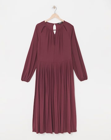 2 In 1 Pleated Keyhole Detail Dress