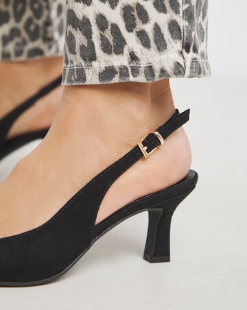 Verona Pointed Toe Slingback Heels - Wide Fit (E)