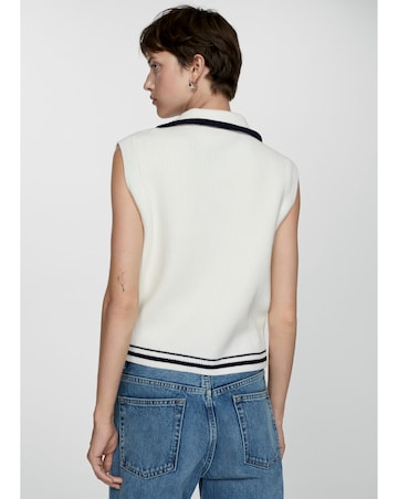 Mango Stripe Knit Vest