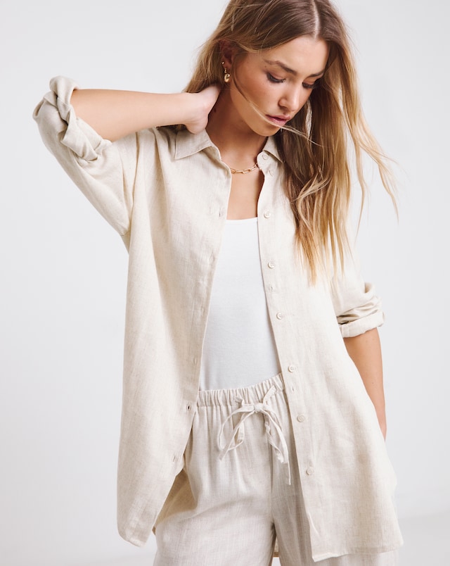 Simply Be Natural Linen Mix Shirt