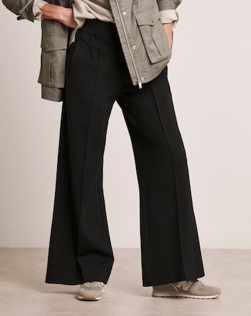 Anthology Black Ponte Pull On Wide Leg Trouser