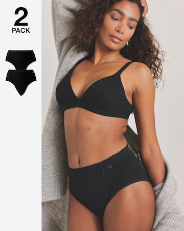 Sloggi (2 Pack) Light Control Cotton Tai Knickers Black