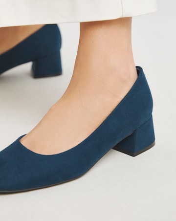 Heavenly Soles Catherine Low Block Heel Court Shoes - Extra Wide Fit (EEE)