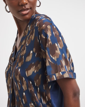 Satin Front Jersey Back Top