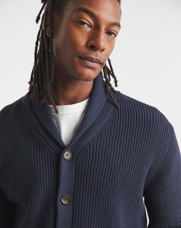Fisherman Shawl Neck Knitted Cardigan