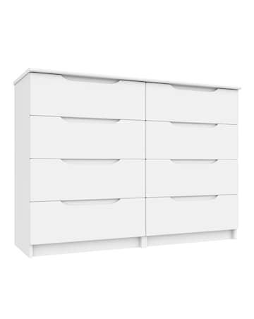 Sorrento High Gloss Assembled 4 plus 4 Drawer Chest
