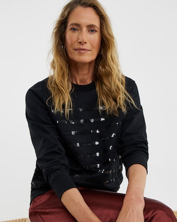 Sequin Stripe Sweatshirt