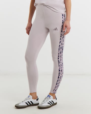 adidas 3 Stripe Leopard Print Leggings