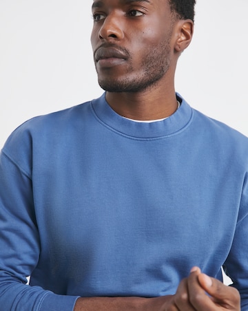 Garment Dyed Crew Sweatshirt- Blue
