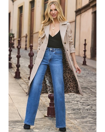 Sosandar Double Breasted Animal Lined Trench