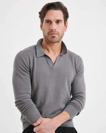 Charcoal Trophy Neck Polo