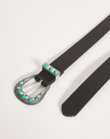 Western Coloured Stone Buckle Detail Belt