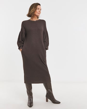 Textured Jersey Drop Shoulder Midi Dress