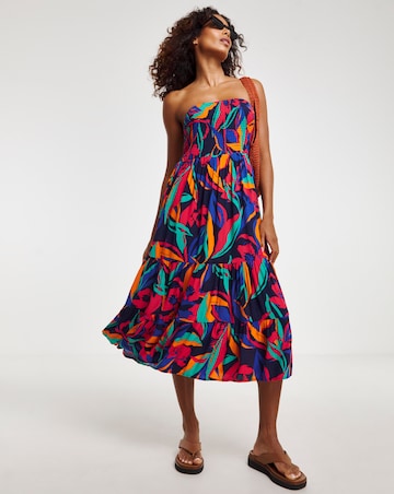 Crinkle Bandeau Beach Dress