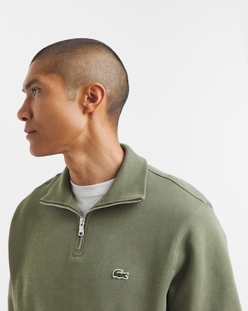 Lacoste Classic 1/4 Zip Sweat Top - Khaki