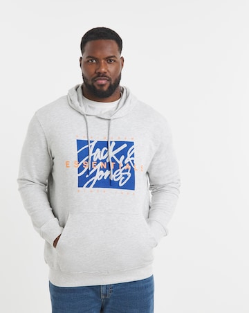 Jack & Jones Colton Logo Hoodie - Grey