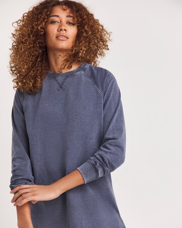 Washed Longline Crew Neck Sweatshirt