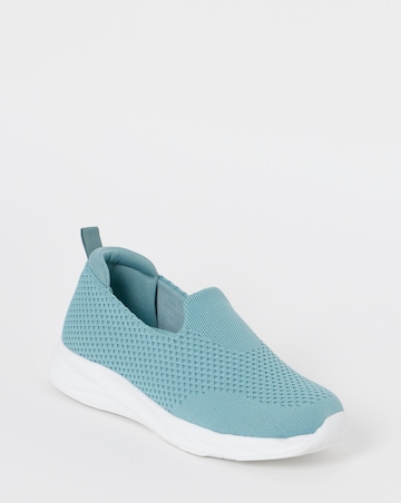 Cushion Walk Blue Arch Slip-On Trainers - Wide Fit (E)