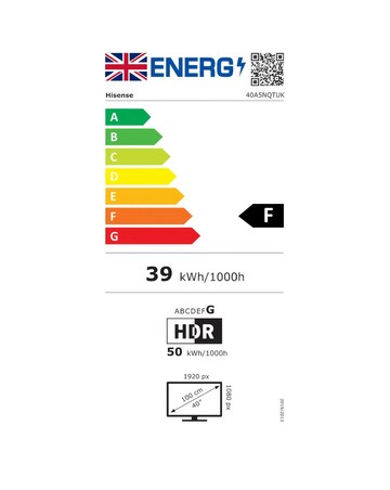 Hisense 40in 40A5NQTUK Smart Full HD HDR QLED Freeview TV