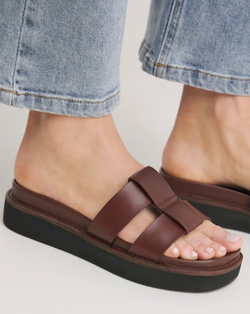 Rosalind Leather Twin Strap Mule - Extra Wide Fit (EEE)