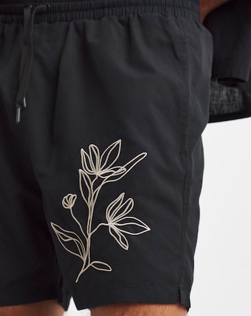 Premium Mono Embroidery Floral Swim