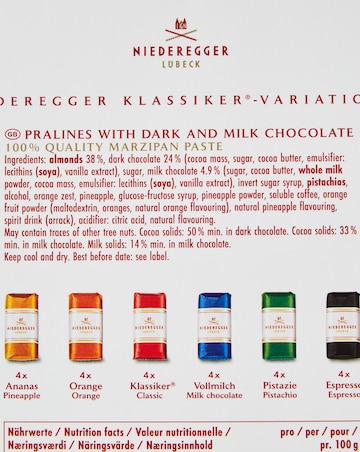 Niederegger Assorted Chocolate Covered Marzipan Mini Loaves - 6 flavours 300g