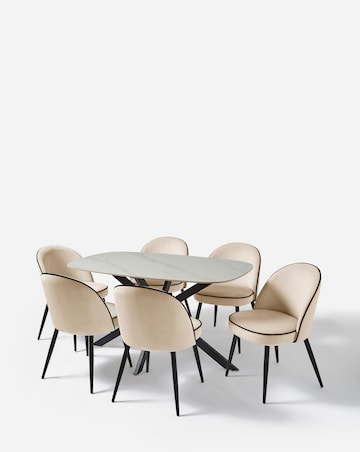 Brock Dining Table with 6 Camille Chairs