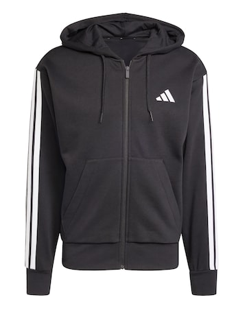 adidas 3 Stripes Full Zip Fleece Hoodie