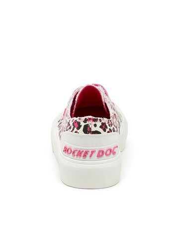 Rocket Dog Pink Leopard Jazzin Plus Lace Up Canvas Trainers