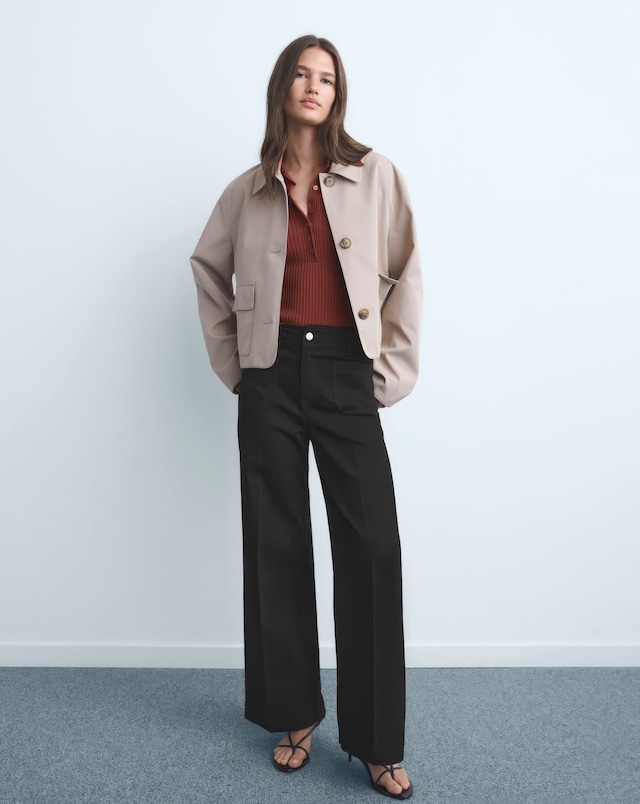 Mango Black Wide Leg Jeans