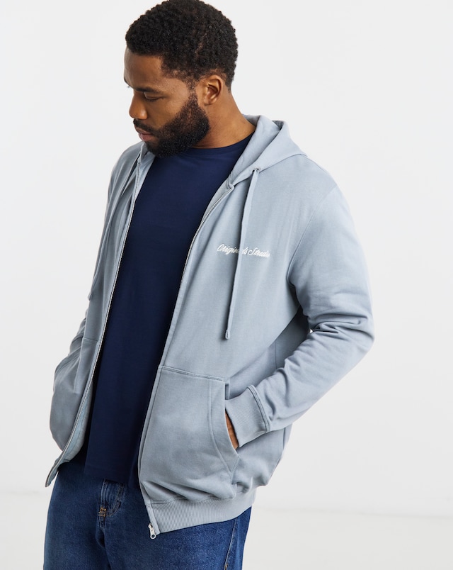 JACK & JONES Originals Studio Full Zip Hoodie - Blue