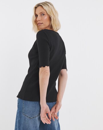 Lettuce Half Sleeve Rib Cardi