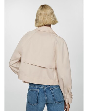 Mango Cropped Trench Coat with Lapels