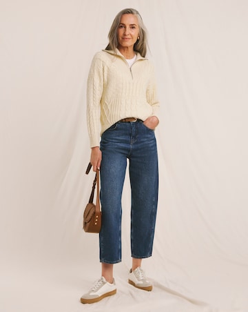 Julipa Mixed Cable Half Zip Jumper