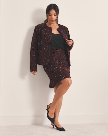 Simply Be Boucle Collarless Jacket With Wool