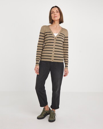 Stripe V Neck Cardigan