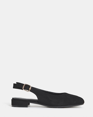 Skylark Flat Peep Toe Slingback Shoes - Wide Fit (E)