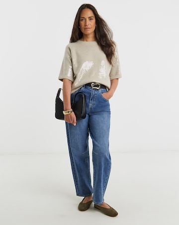 Sequin Short Sleeve Jumper