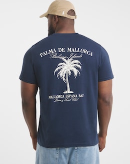 Mallorca Graphic T-shirt Long Length- Navy