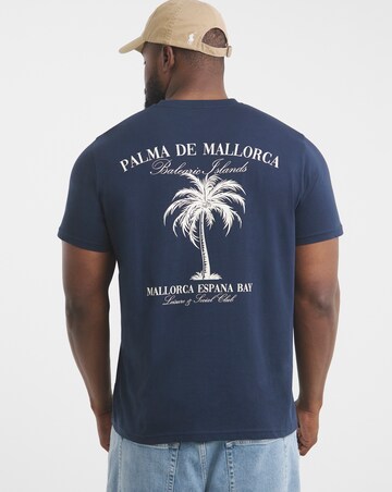 Mallorca Graphic T-shirt Long Length- Navy