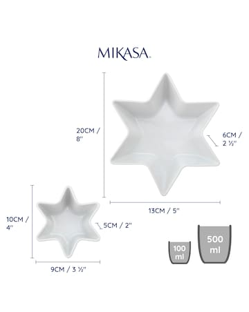 Mikasa Set of 2 Star Bowls